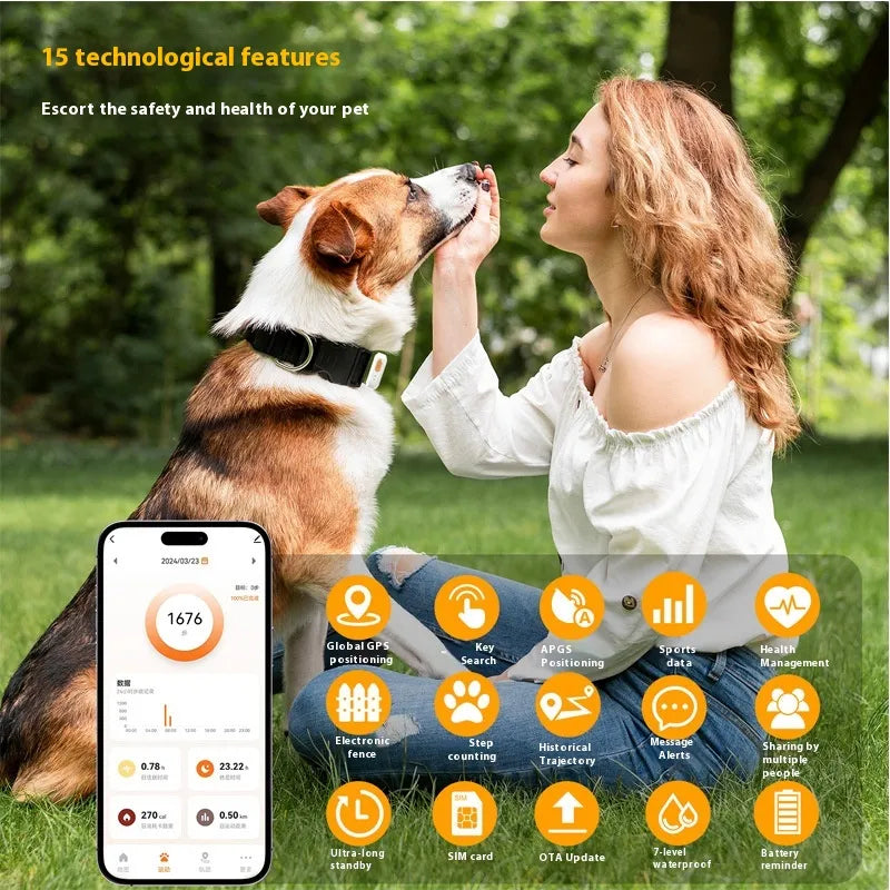 Pet GPS Tracker - Advanced Design - Ideal for Outdoor Adventures - Ensure Your Pet’s Safety and Health!